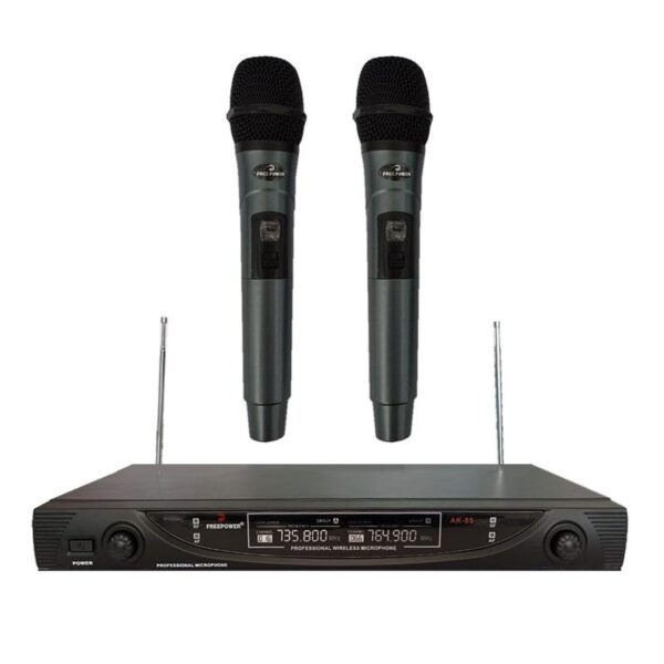 Dual Wireless Handheld Mic Microphone for Studio Recording, Karaoke, Singing - Freepower - AK 85