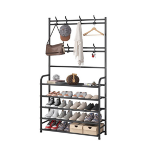 5 Layer Multifunctional Shoe Rack Organizer with Coat Hanger